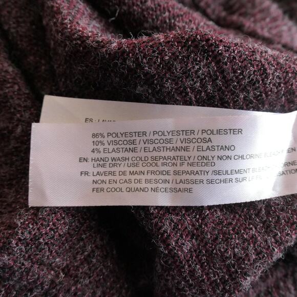 Band Of Gypsies Sweater Womens Medium Burgundy V Neck Balloon Sleeve Fuzzy Soft - Picture 8 of 9